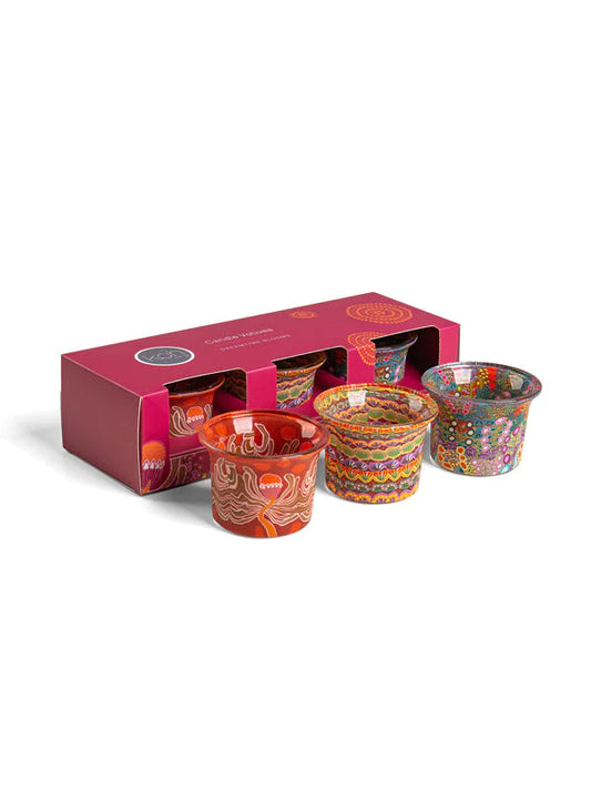 Aboriginal Dreamtime Blooms Candle Votive Gift Pack