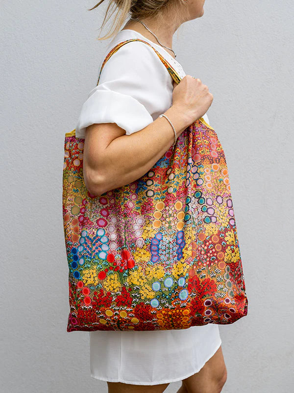 Aboriginal Wild Flowers Shopping Bag