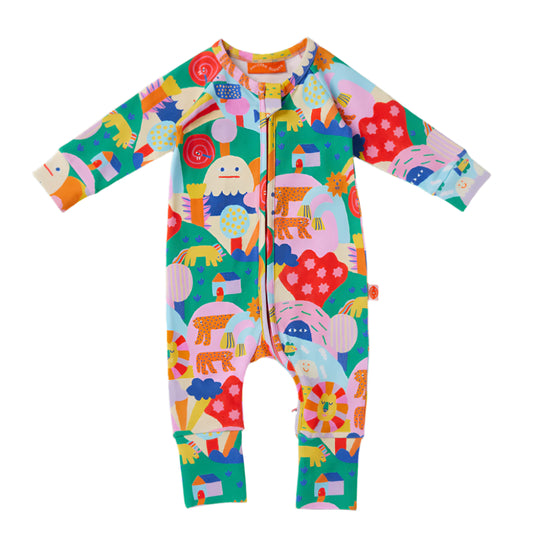 Rainbow Valley Long Sleeve Romper