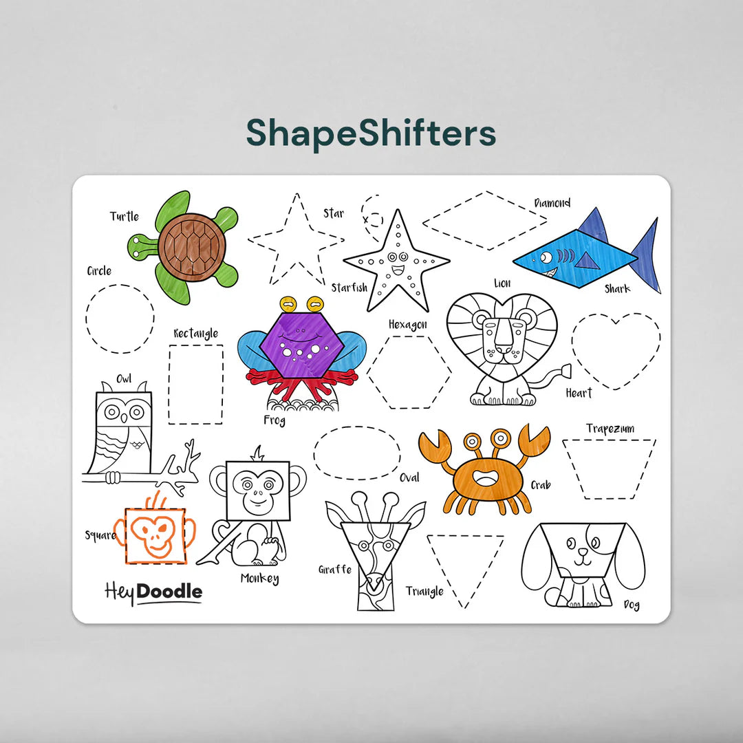 Hey Doodle - Reusable Colouring Mat - ShapeShifters