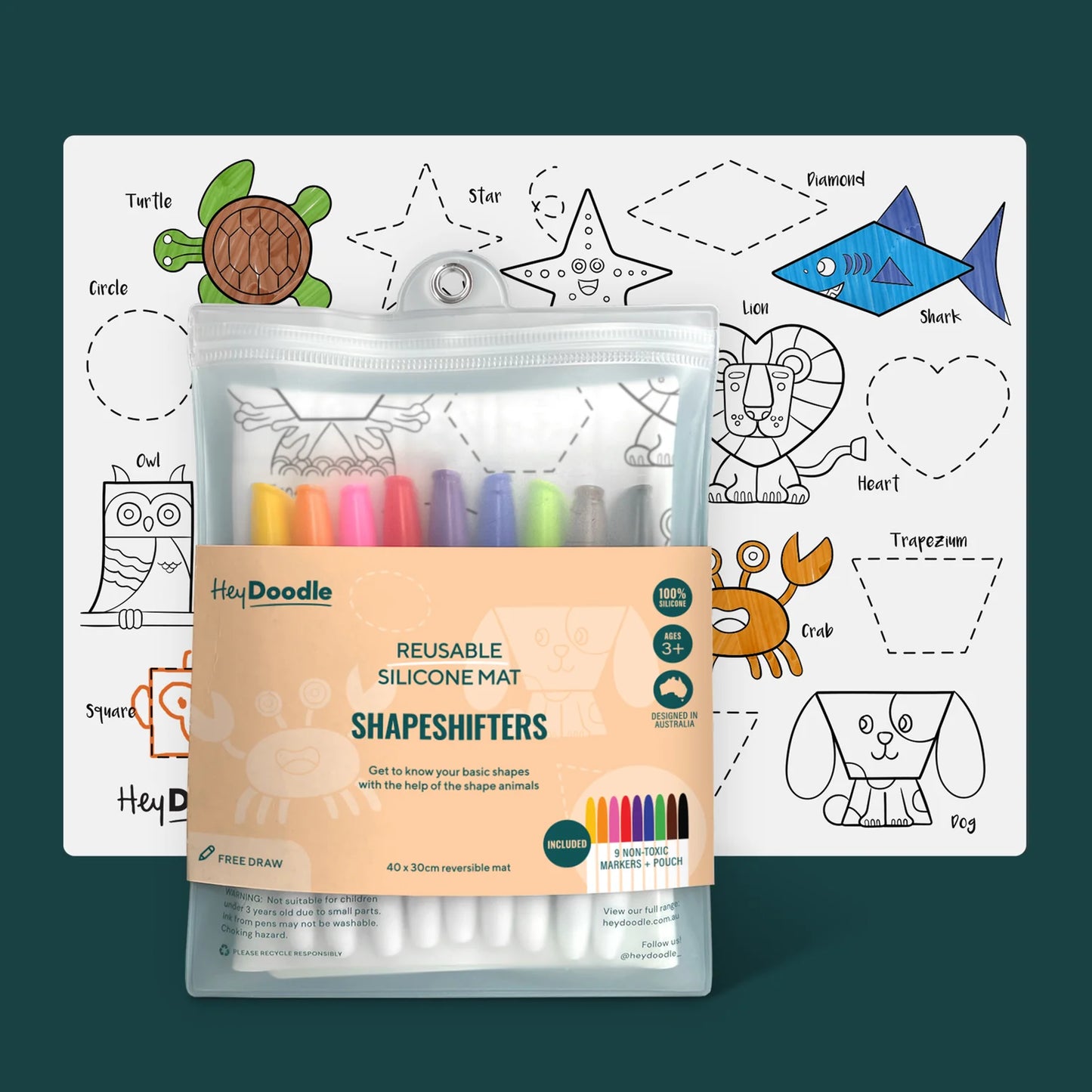 Hey Doodle - Reusable Colouring Mat - ShapeShifters