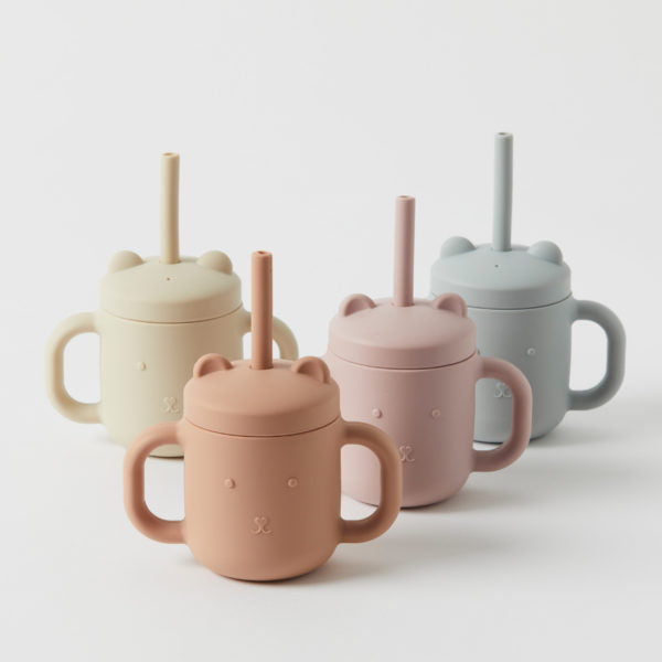 Henny Silicone Sippy Cup with Straw - Musk