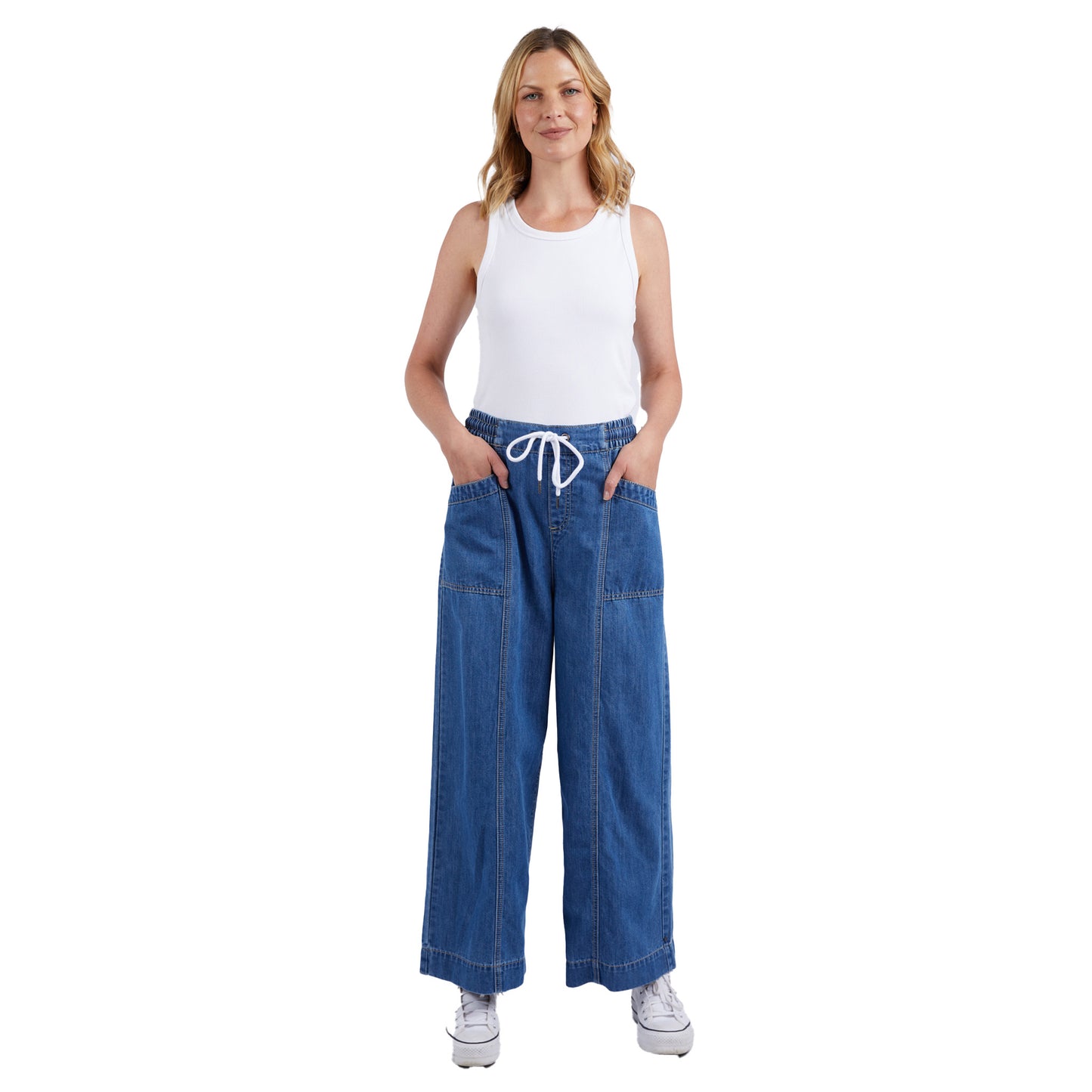 Alora Wide Leg Jean - Mid Blue