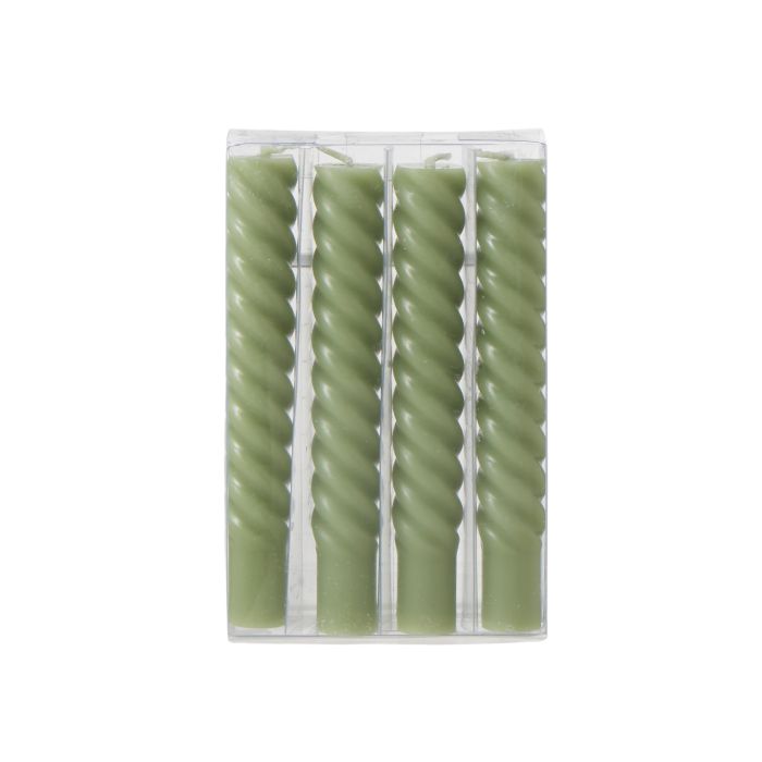 Swirl Dinner Candles - Seafoam - Set of 4