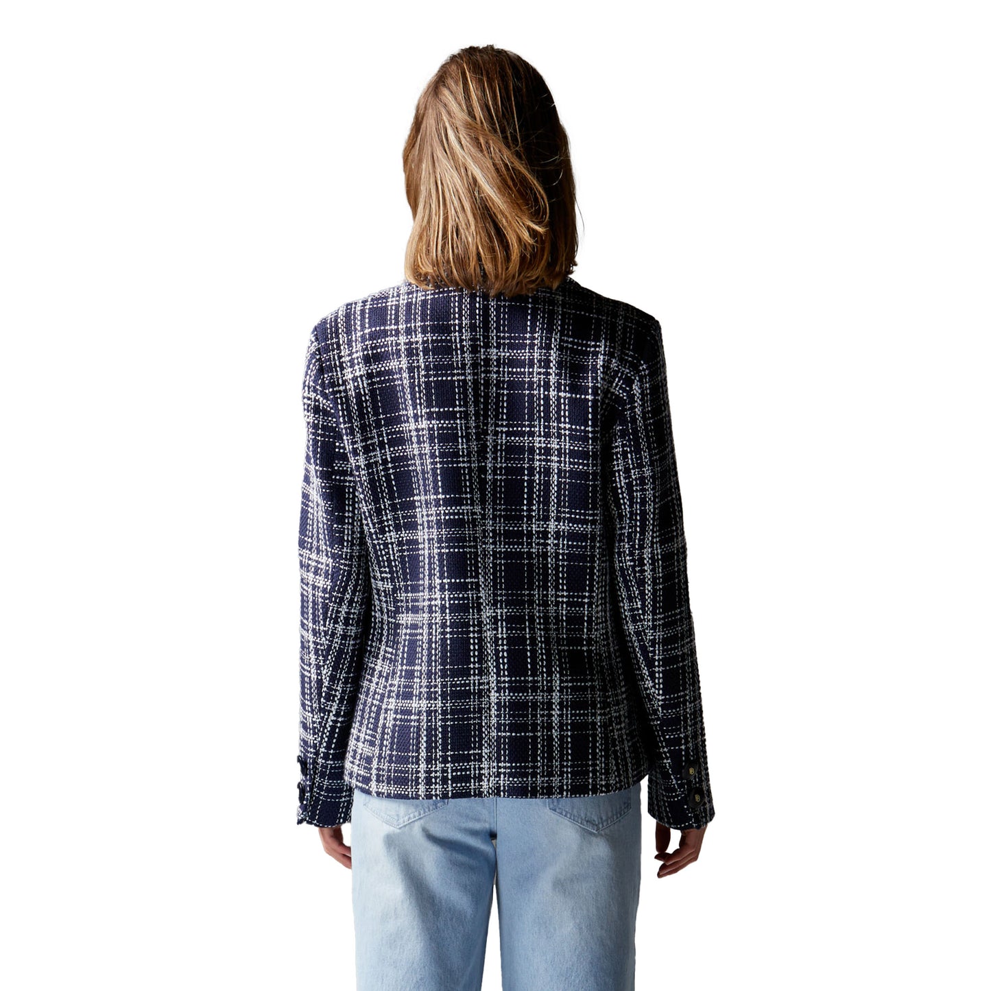 Bianca Boucle Blazer - Navy Check