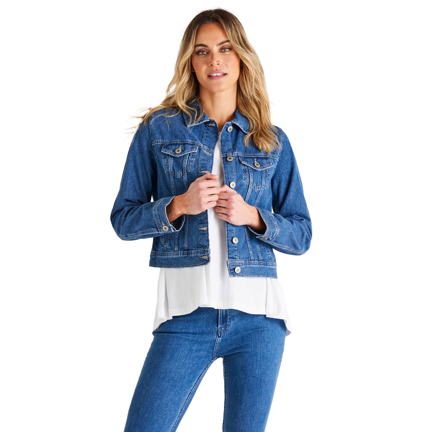 Carli Relaxed Fit Denim Jacket - Light Blue Wash