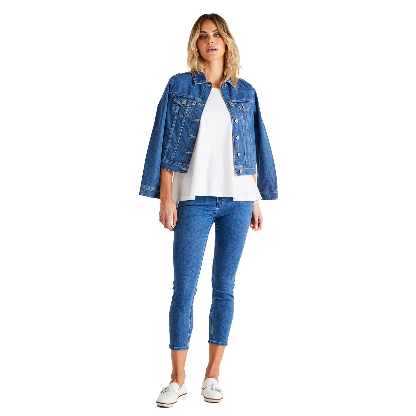 Carli Relaxed Fit Denim Jacket - Light Blue Wash