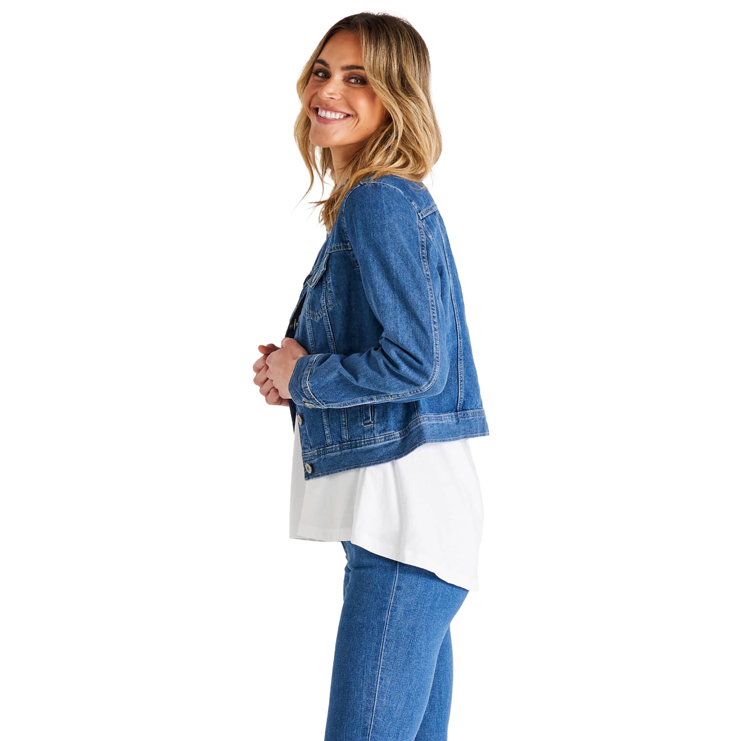 Carli Relaxed Fit Denim Jacket - Light Blue Wash