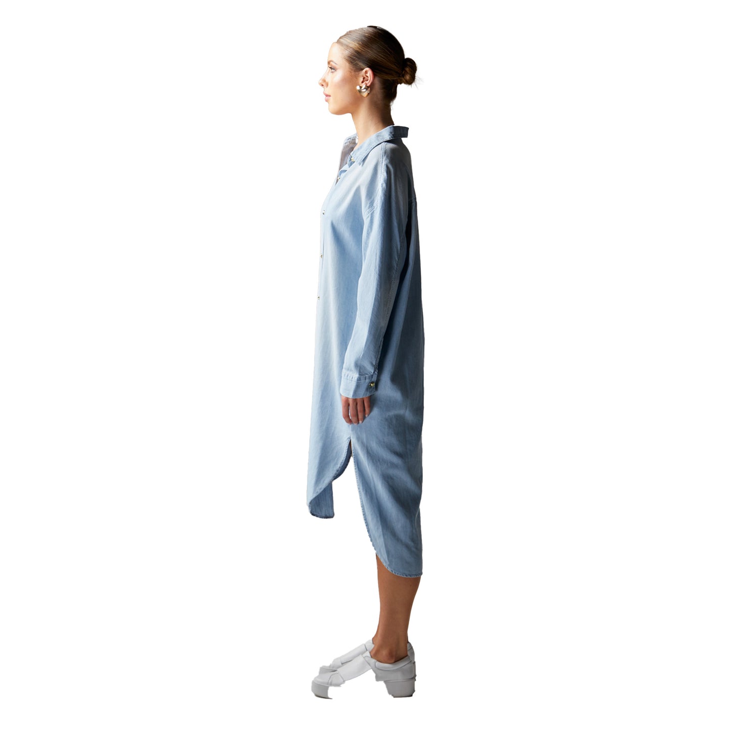 Flight Shirt Dress - Bleach Wash