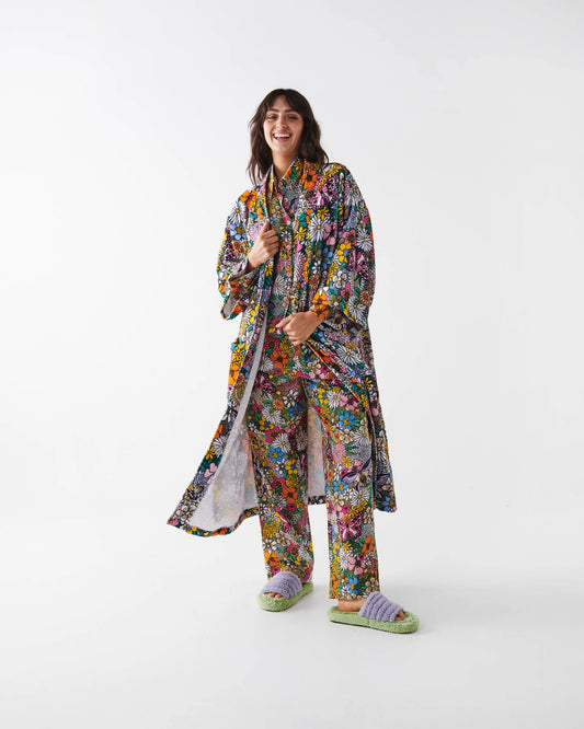 Bliss Floral Printed Terry Bath Robe