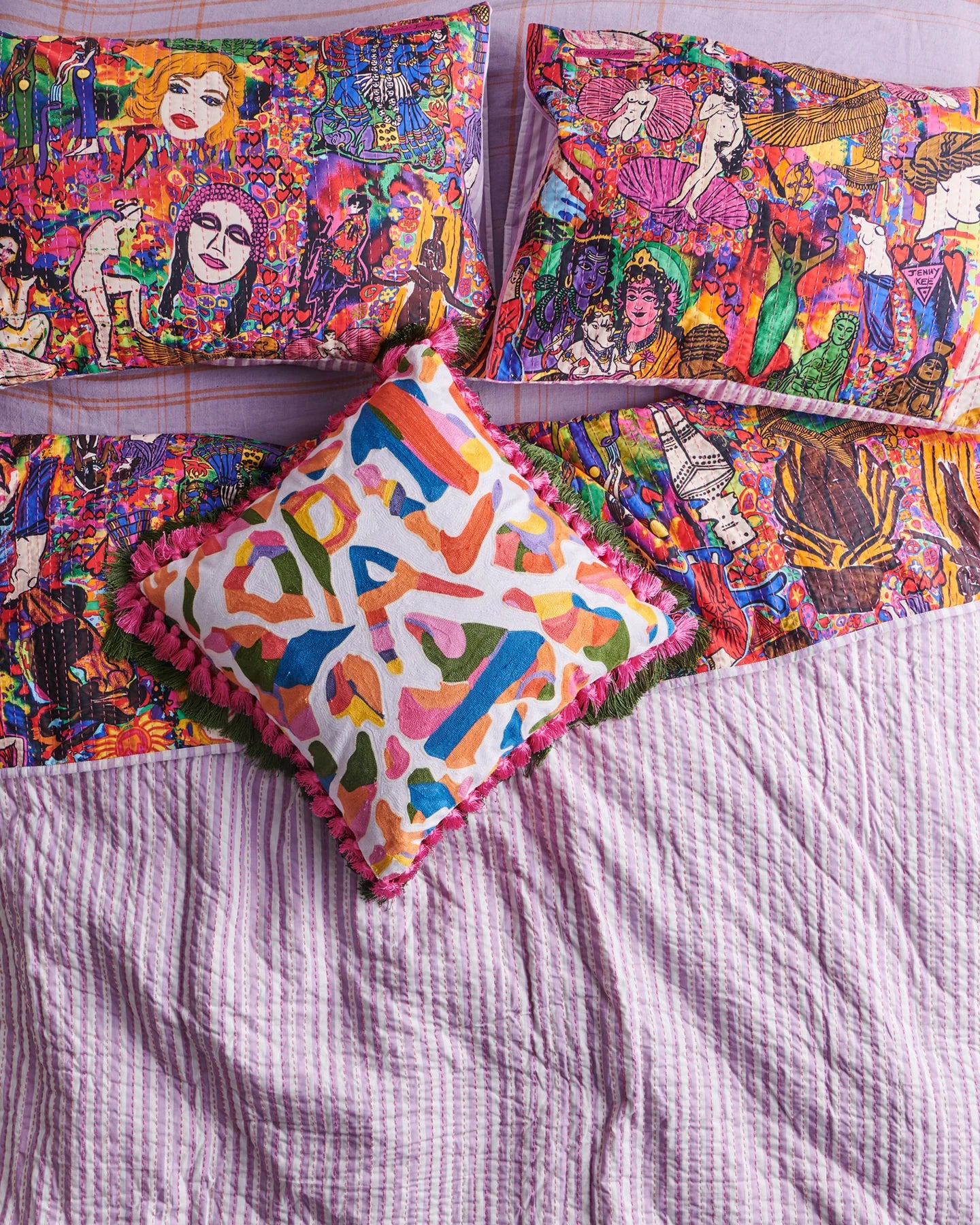 Kip&Co x Jenny Kee Opal Oz Pax Embroidered Cushion