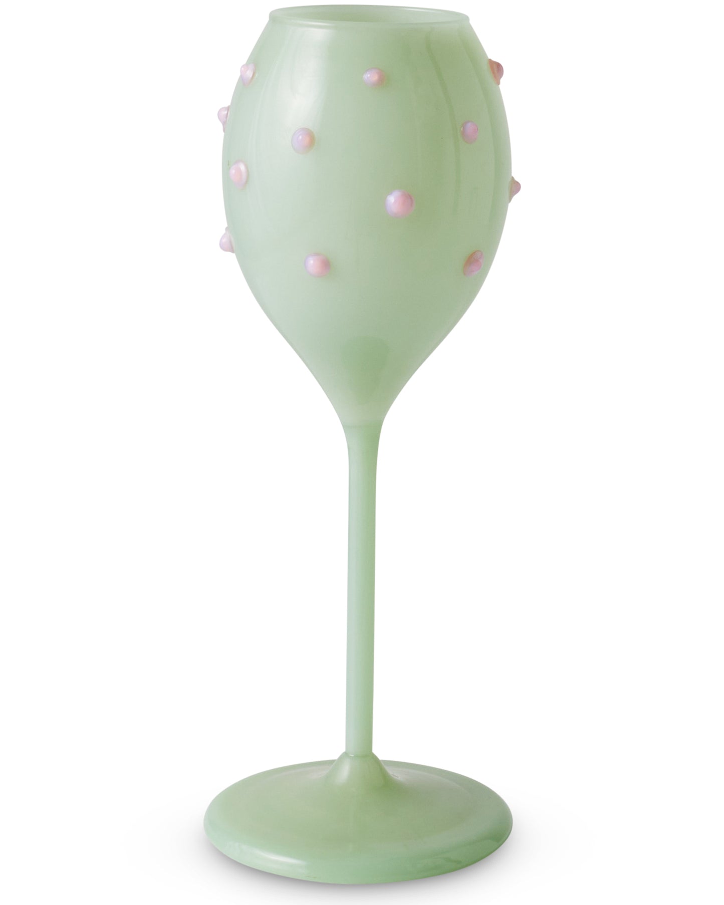 Pistachio Polkadot Champagne Glass - Set of 2