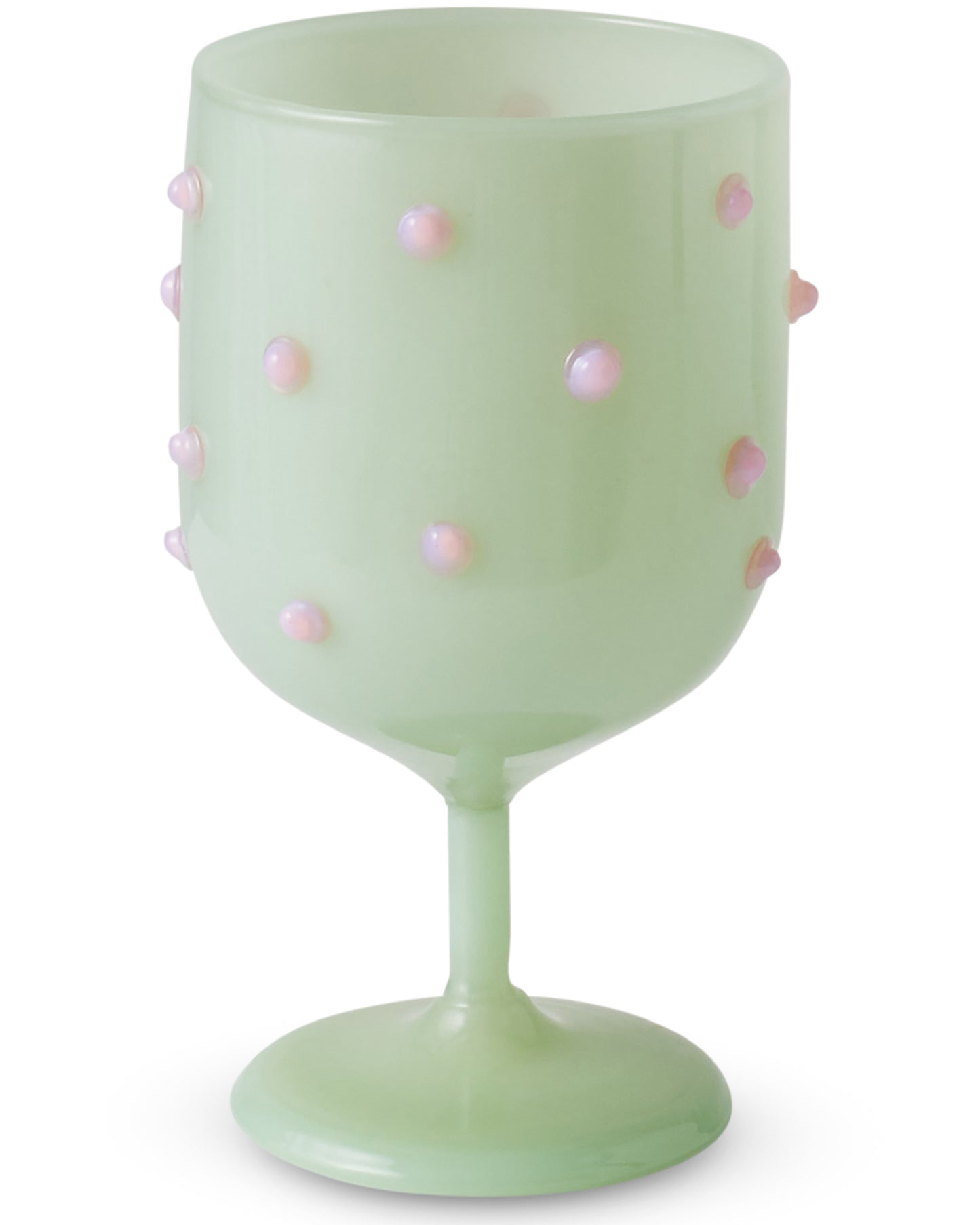 Pistachio Polkadot Wine Glass - Set of 2