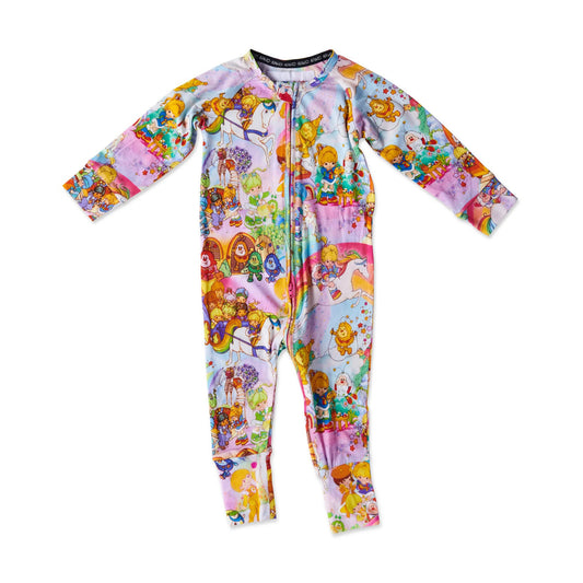 Kip & Co x Rainbow Brite Brite Side Organic Long Sleeve Zip Romper