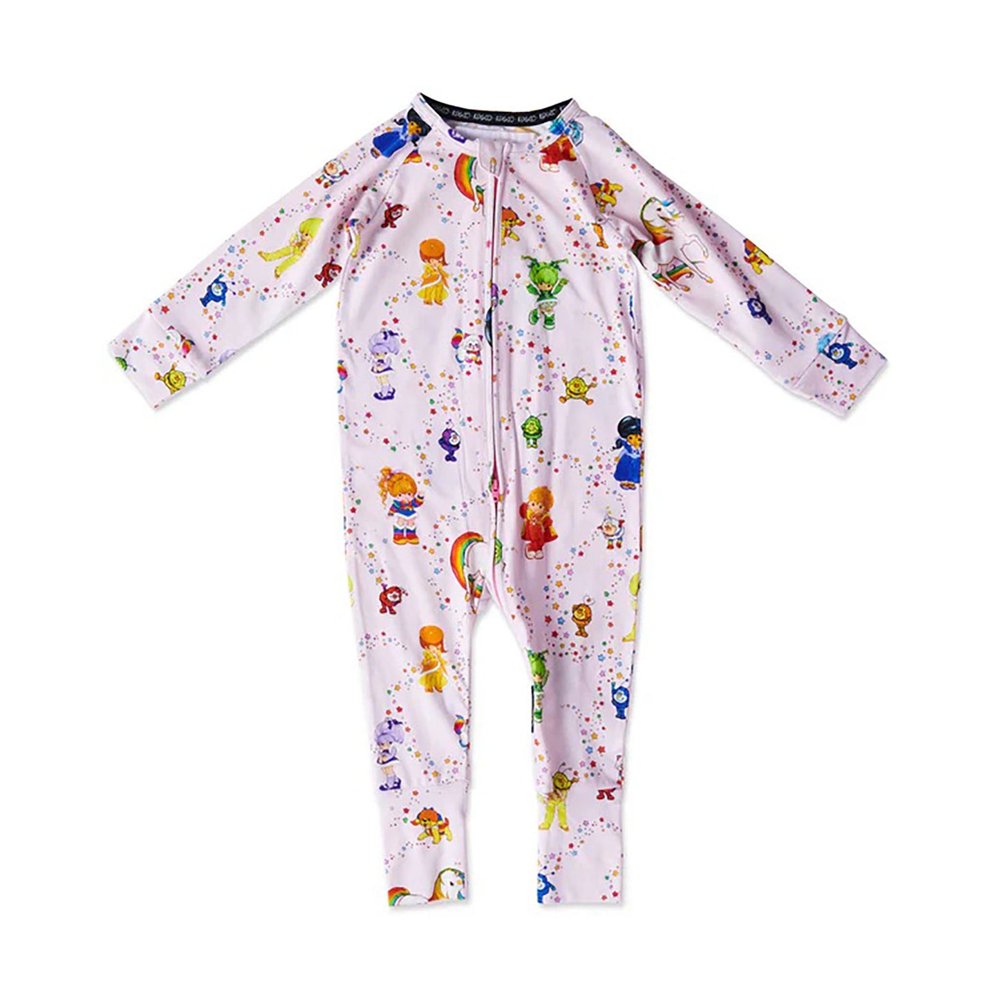 Kip & Co x Rainbow Brite Star Shower Organic Long Sleeve Zip Romper