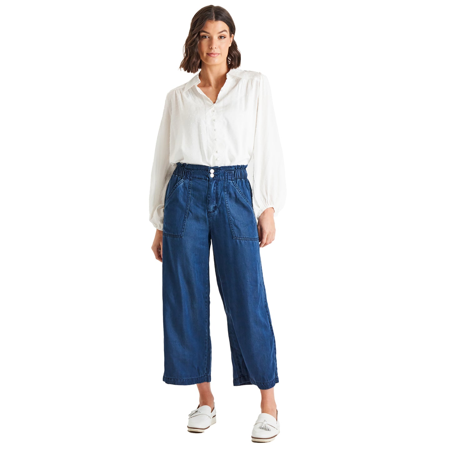 Dark Rinse Lexton Wide Leg Pant