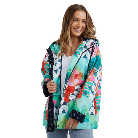 Private Universe Raincoat - All Over Green Print