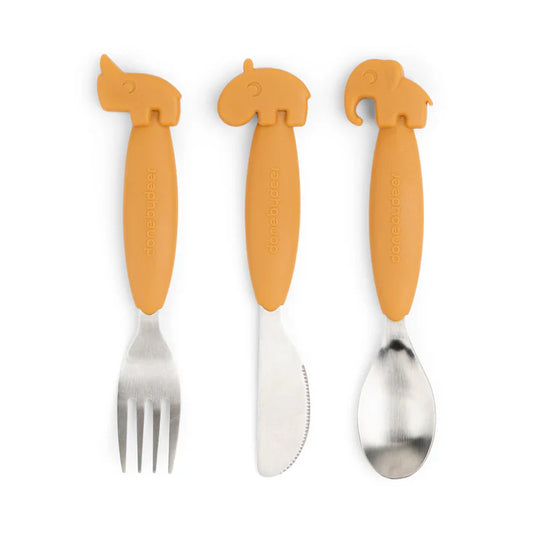 Easy Grip Cutlery Set - Mustard