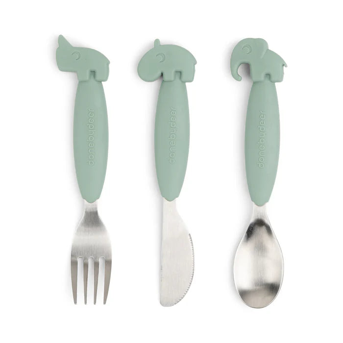 Easy Grip Cutlery Set - Green