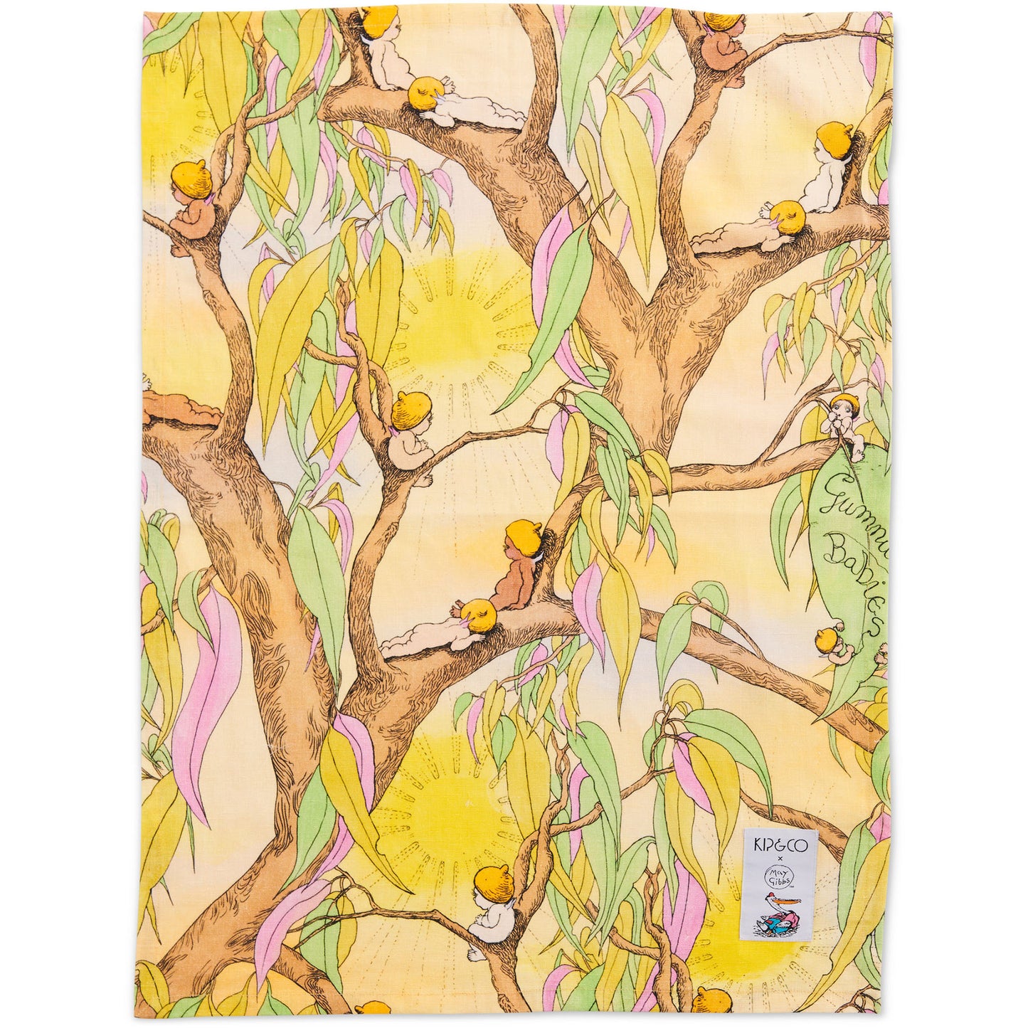 Kip&Co x May Gibbs Sunrise Delight Linen Tea Towel