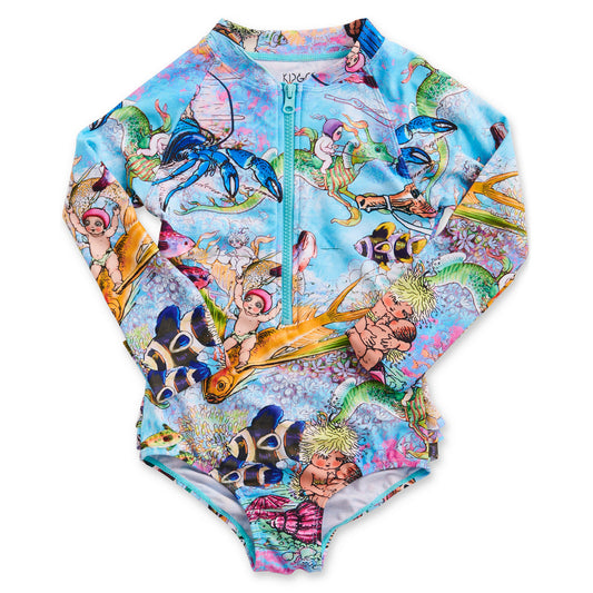 Kip&Co x May Gibbs Waterworld Long Sleeve Bathers