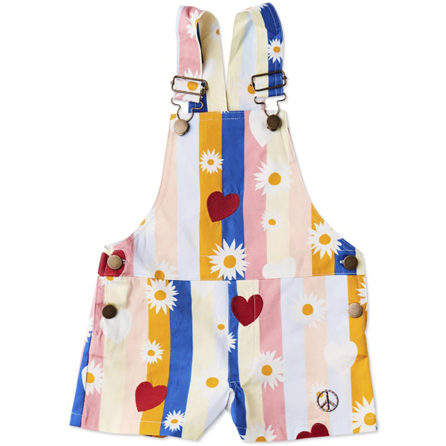 Flower Child Cotton Drill Short Overalls