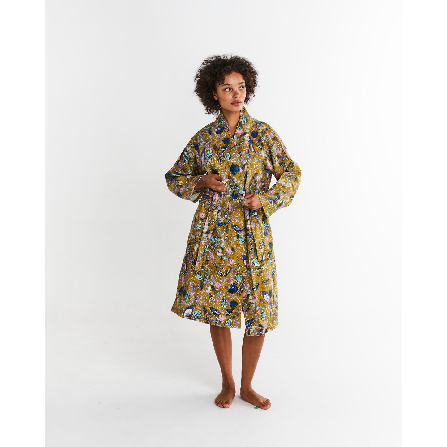 Birds Of Paradise Linen Robe