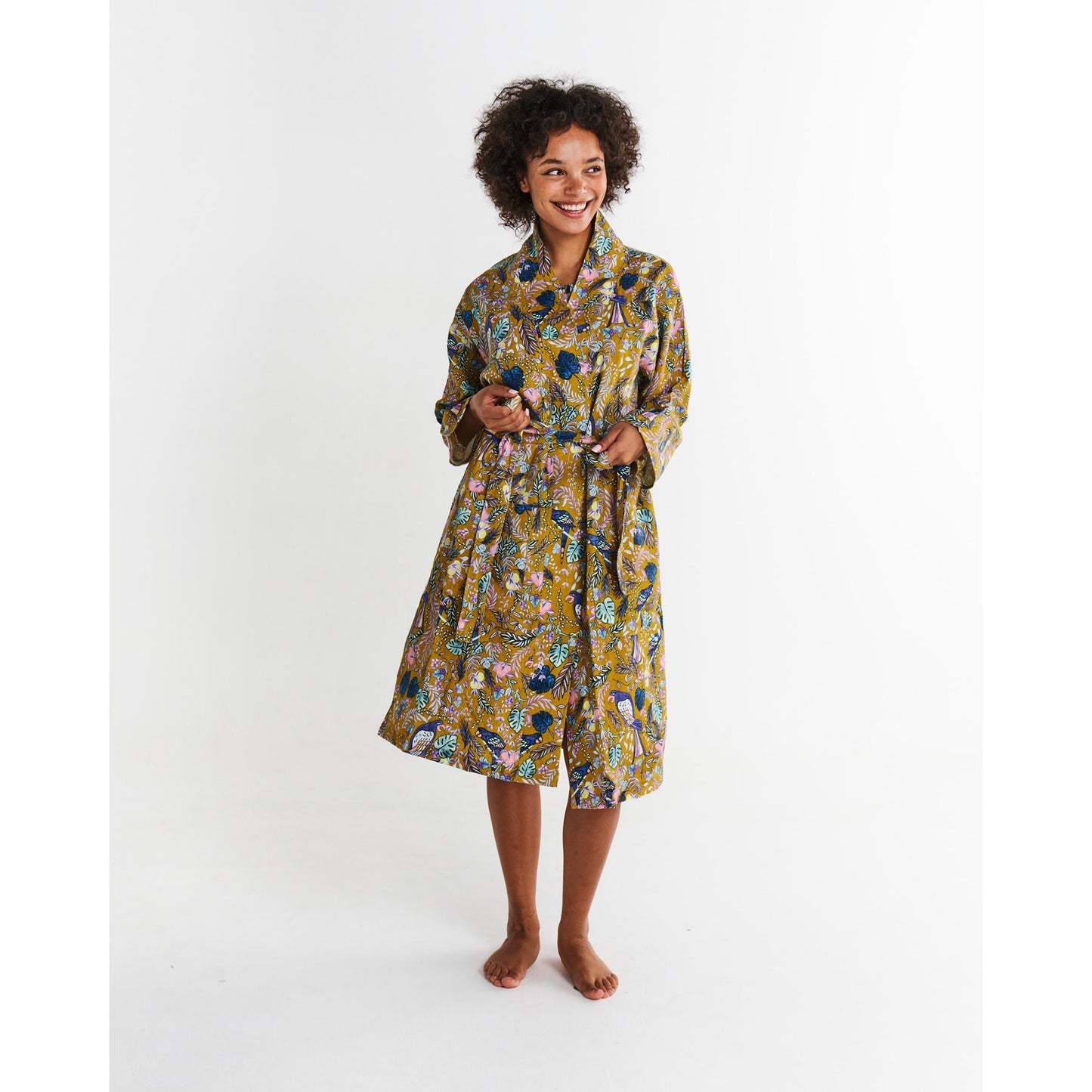 Birds Of Paradise Linen Robe