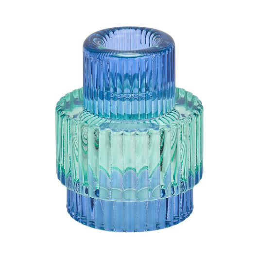 Jewel Candle Holder - Large - Blue