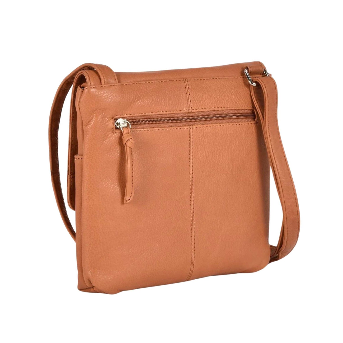 Ava Leather Flapover Crossbody Bag - Tan