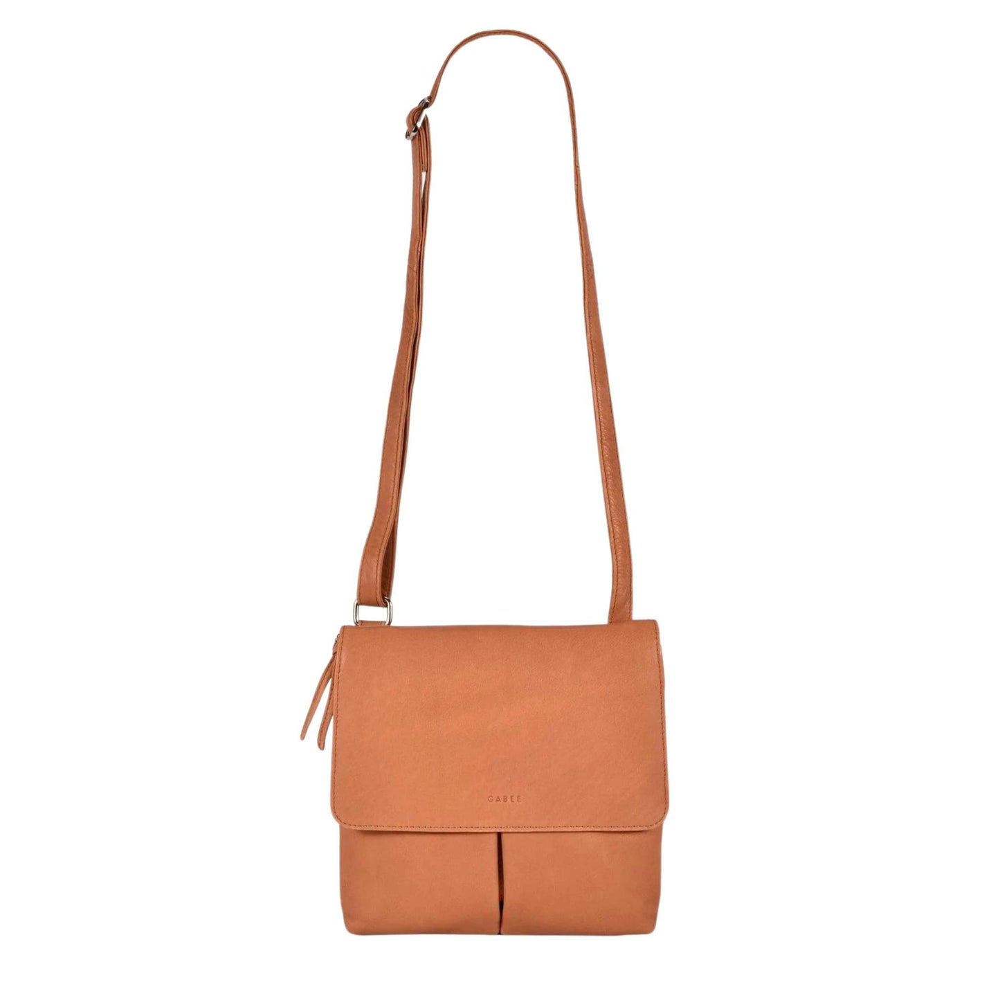 Ava Leather Flapover Crossbody Bag - Tan