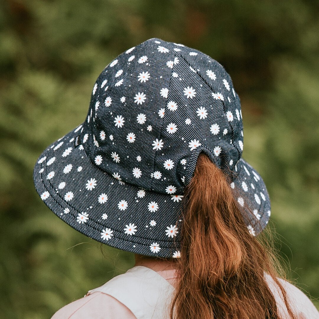 Kids Ponytail Bucket Sun Hat - Floral Dani