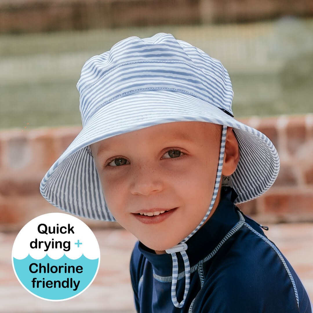 Kids Classic Swim Bucket Beach Hat - Stevie Stripe