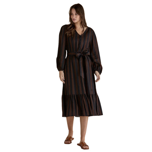 Melissa Dress - Chocolate Stripe