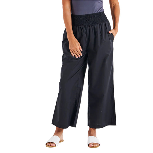 Sevilla Wide Leg Cotton Pant - Black