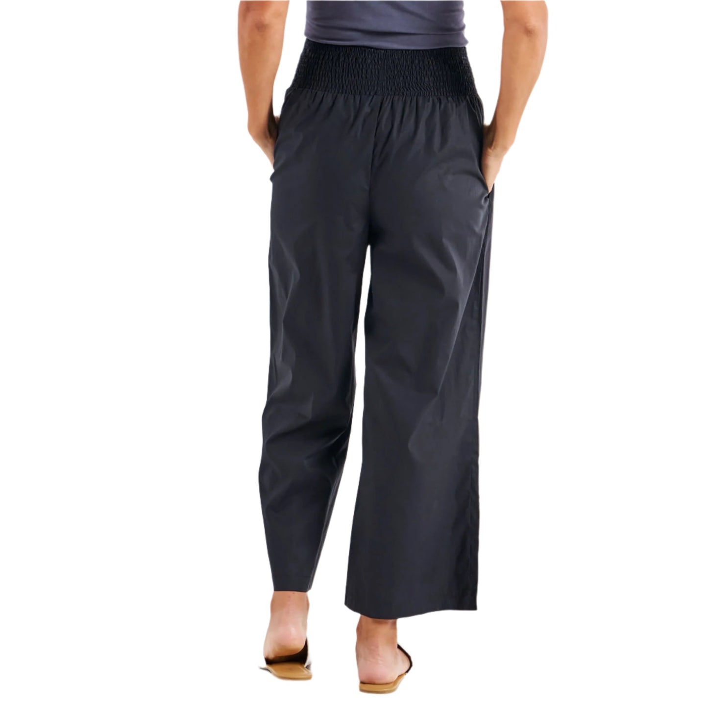 Sevilla Wide Leg Cotton Pant - Black