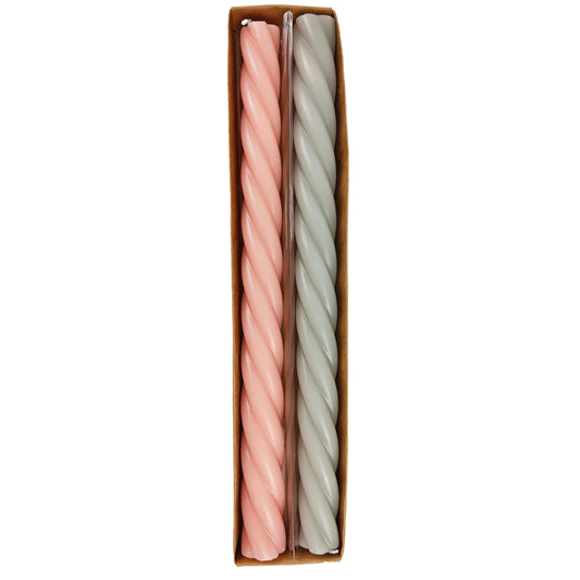 Swirl Pillar Candles in Rose & Smoke - Vanilla Scented