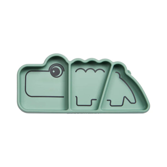 Stick & Stay Snack Plate - Croco Green