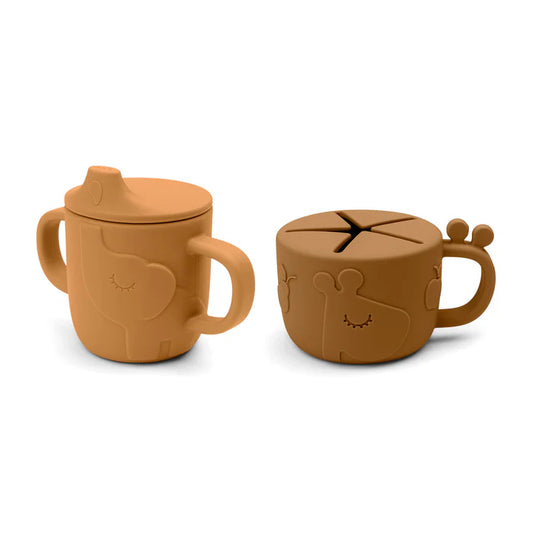 Peekaboo Spout & Snack Cup Set - Mustard