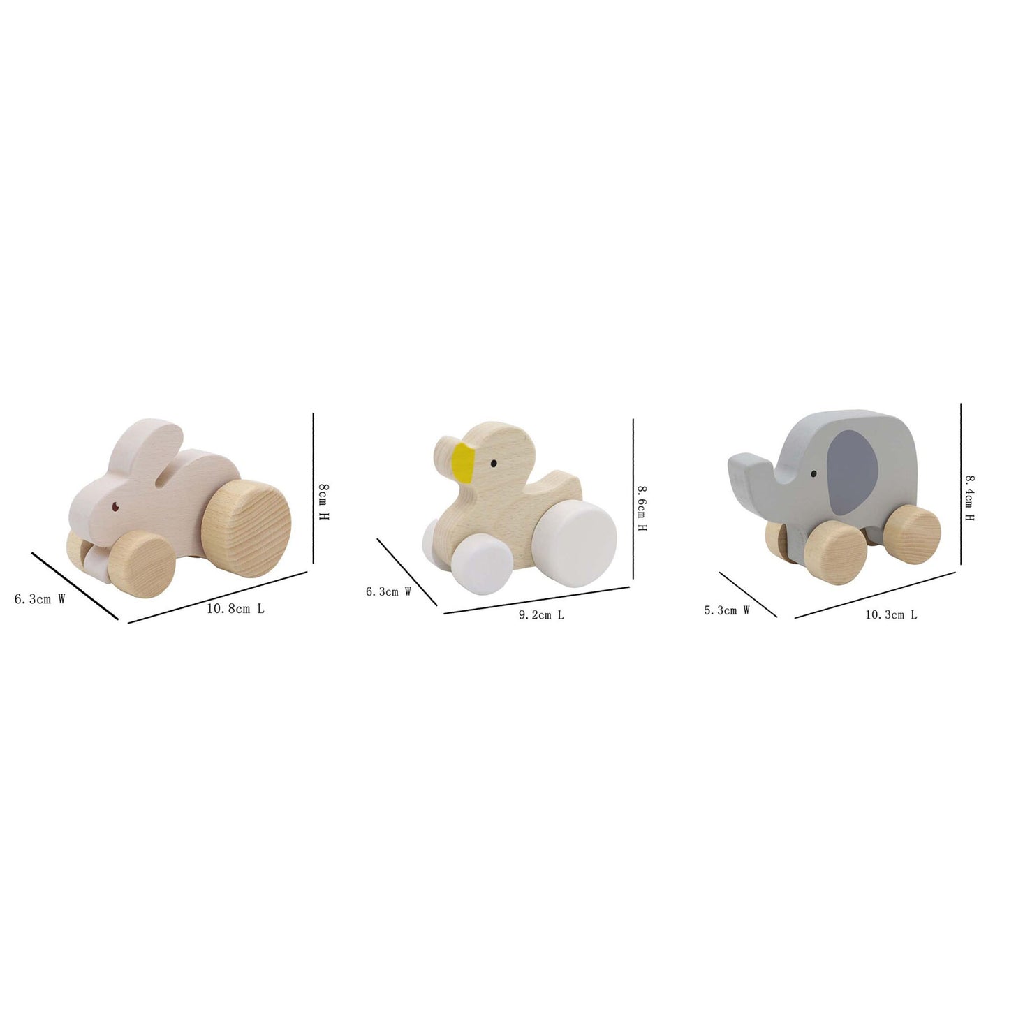 Wooden Animal Car - Set of 3