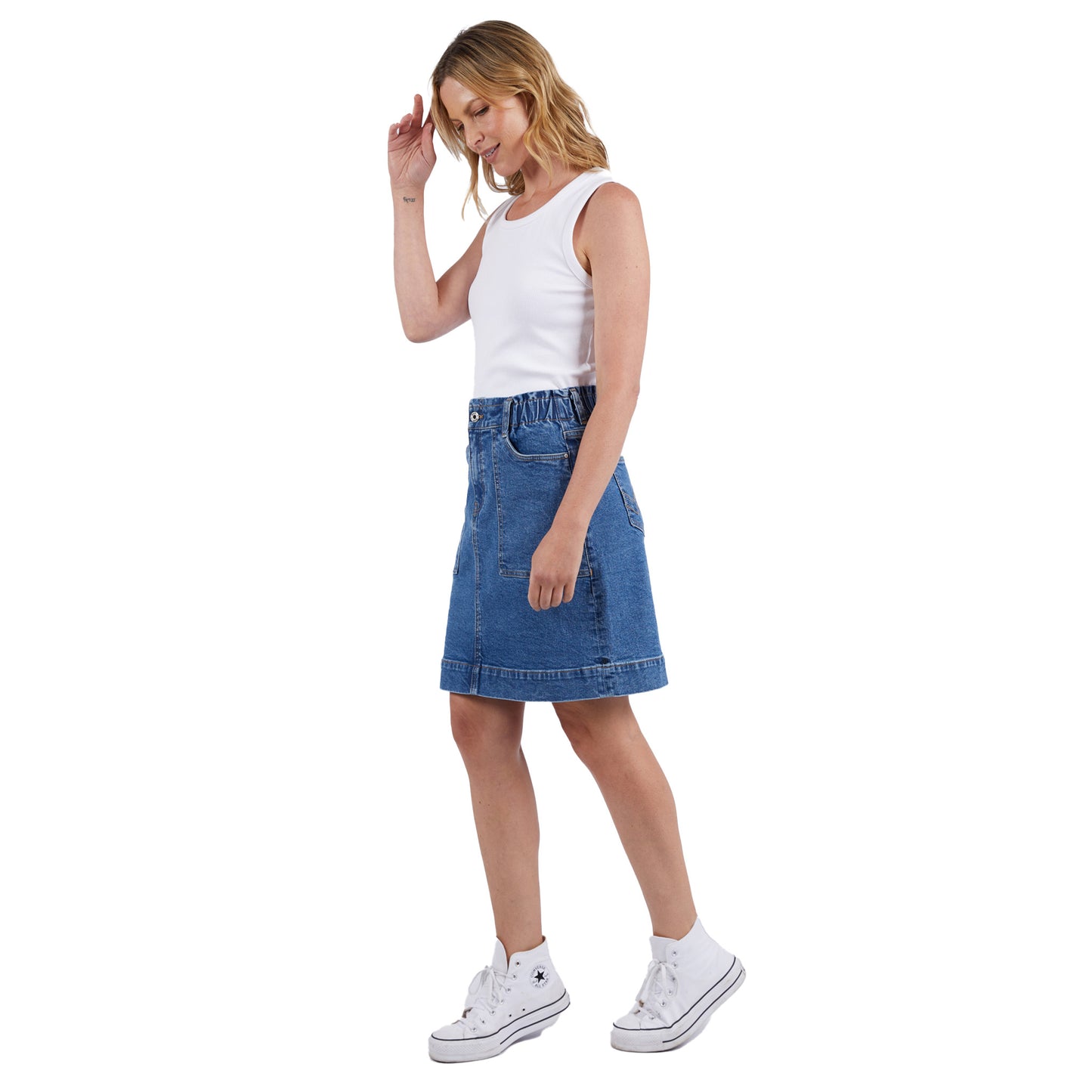 Atlas Denim Skirt - Dark Blue