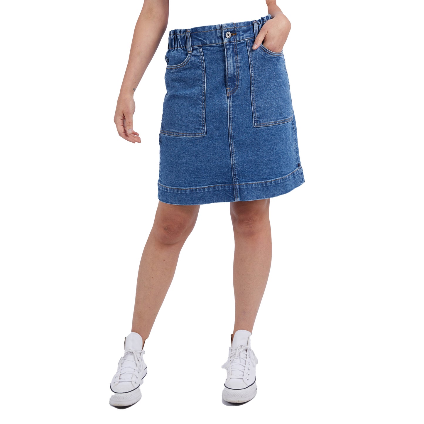 Atlas Denim Skirt - Dark Blue