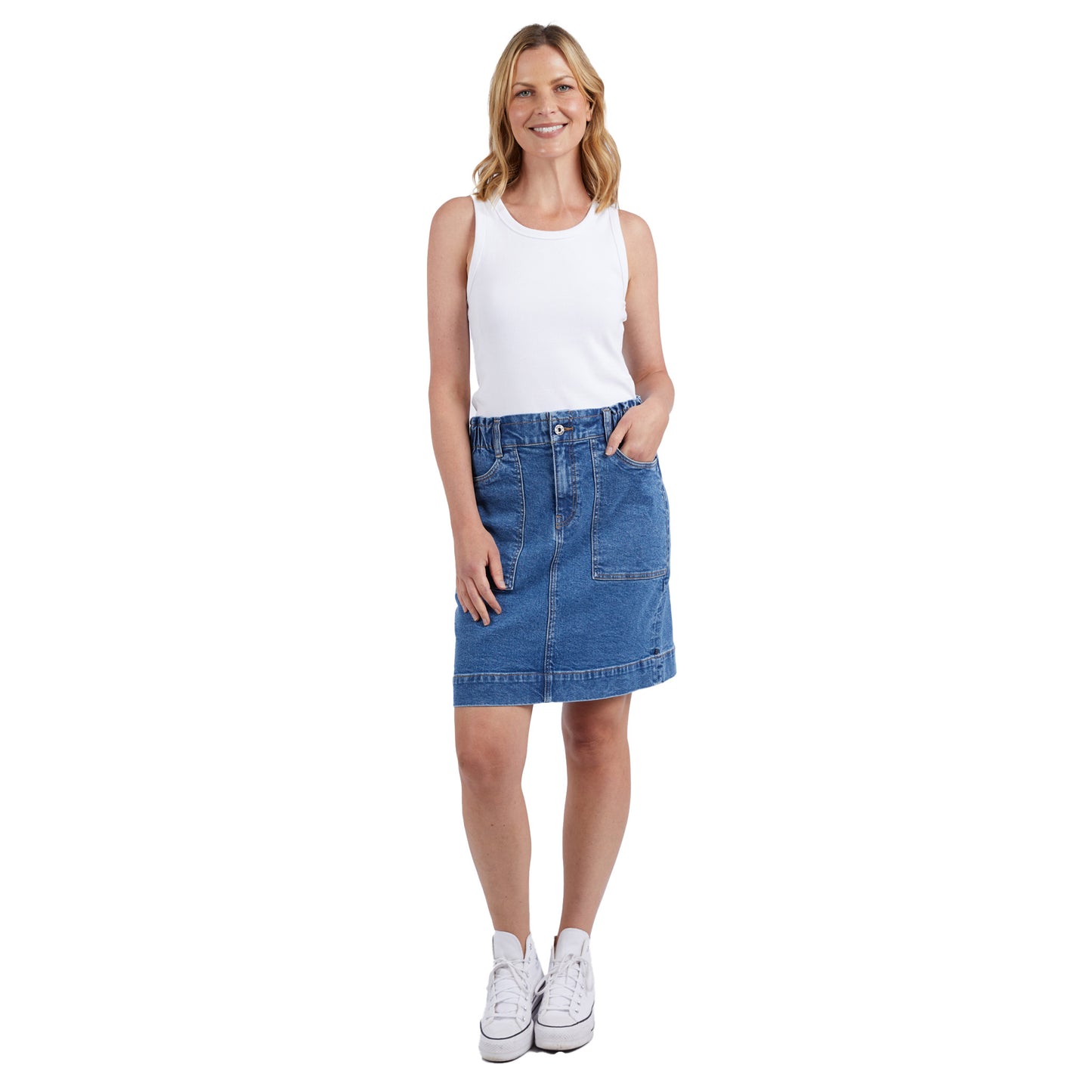 Atlas Denim Skirt - Dark Blue