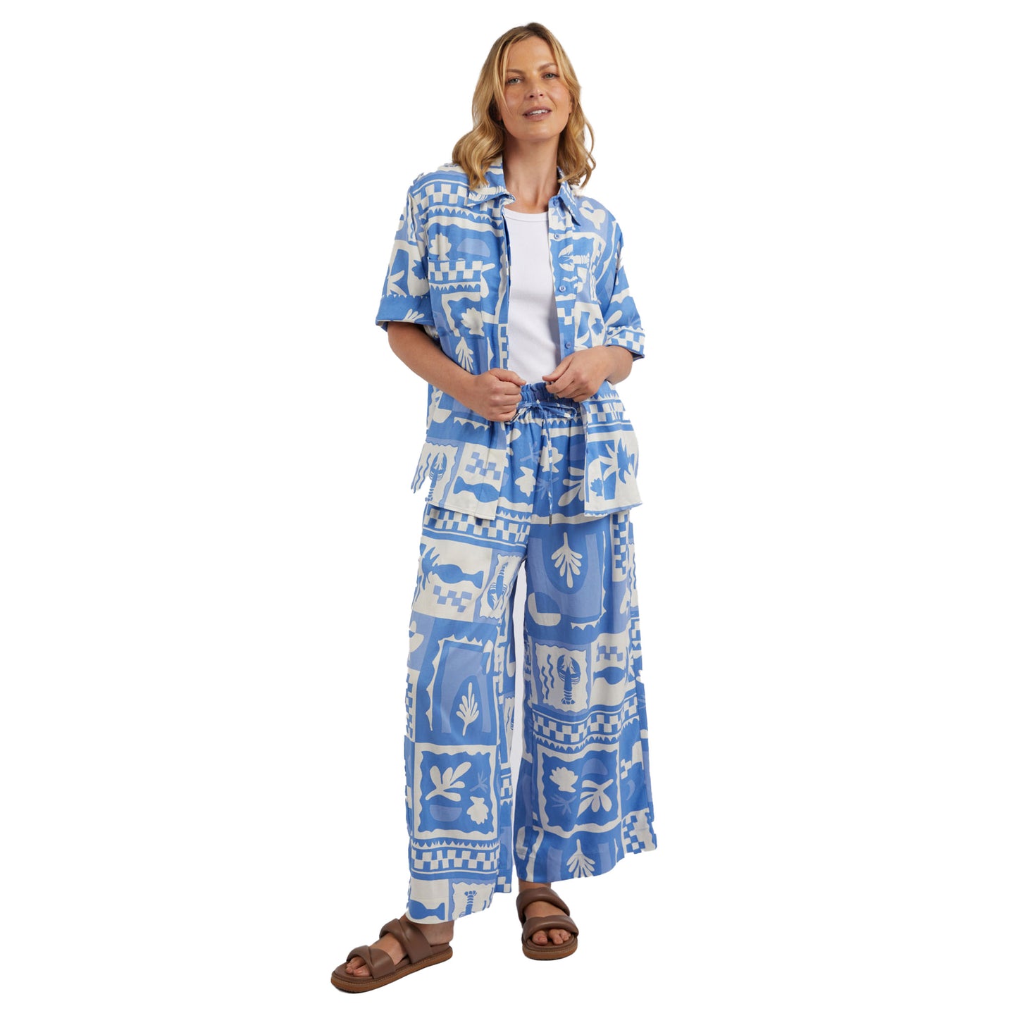 Holiday Sun Pant - Cerulean Holiday Print