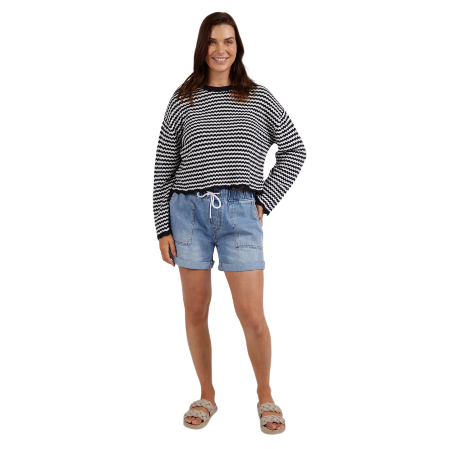 Rosie Knit Top - Navy/White Stripe