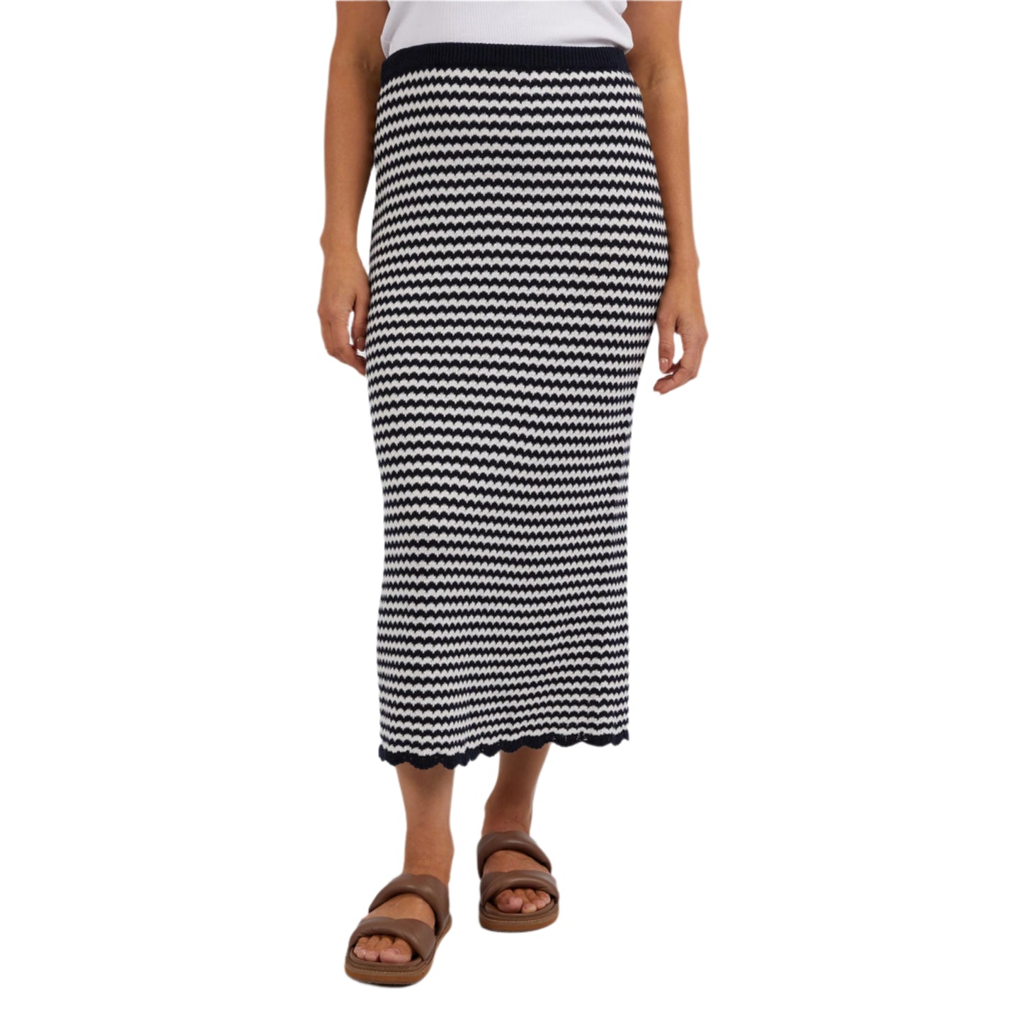 Rosie Stripe Skirt - Navy/White