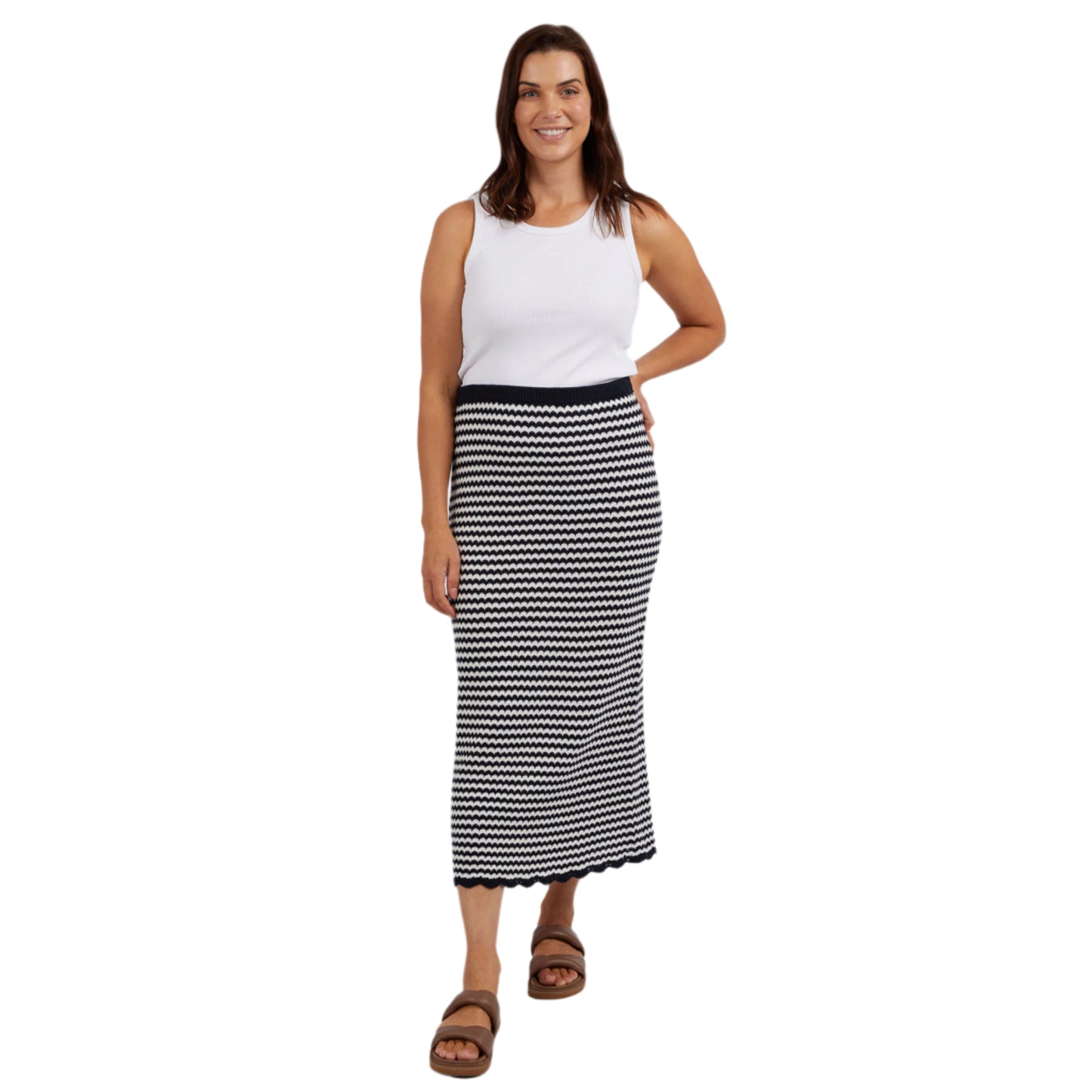 Rosie Stripe Skirt - Navy/White