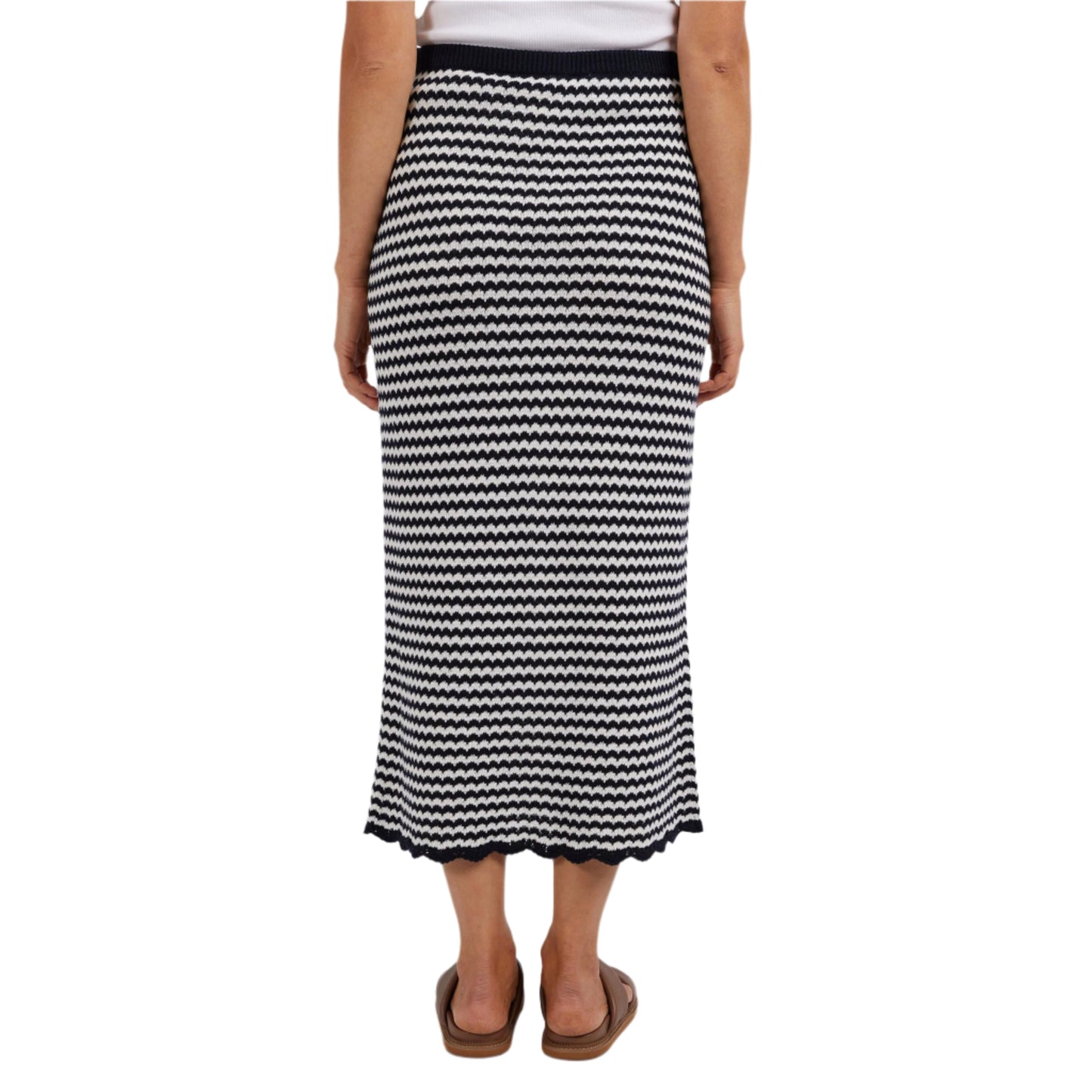 Rosie Stripe Skirt - Navy/White