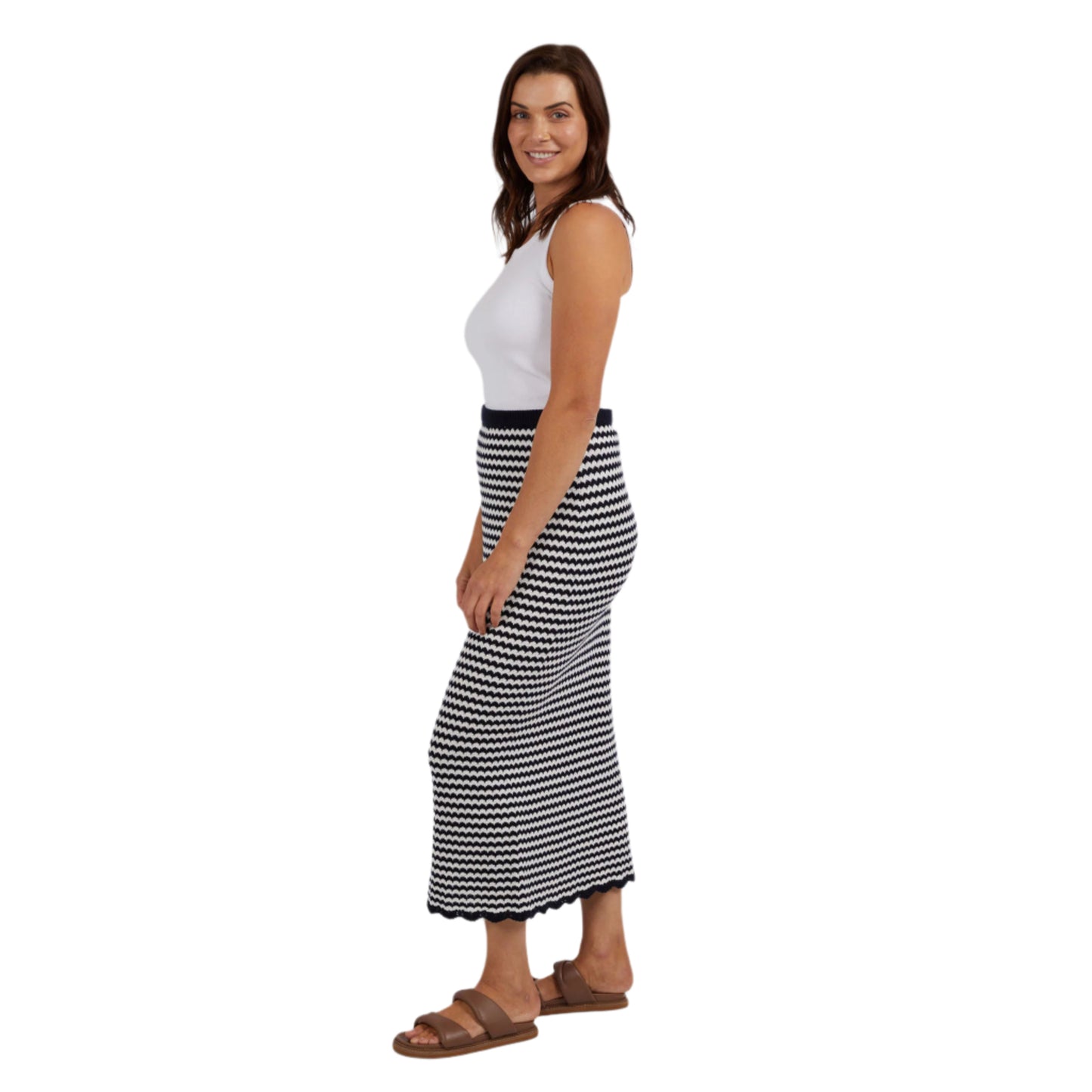 Rosie Stripe Skirt - Navy/White