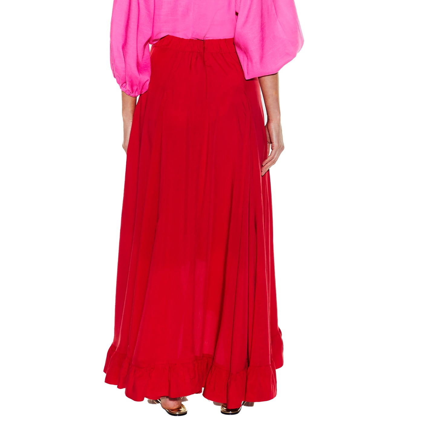 All Night Ruffle Skirt - Lipstick Red